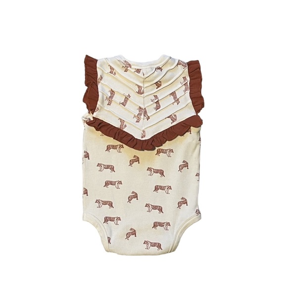 Girls 3-6M Tiger Tank top Onesie - Picture 3 of 3